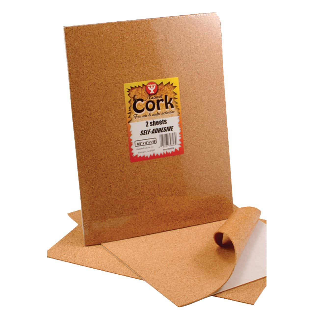 Hygloss Self Adhesive 2 Cork Sheets, 8.5" x 11"